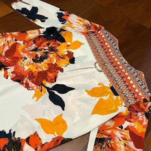 Fig and Flower women's bold popover orange tunic top size small - Picture 5 of 9